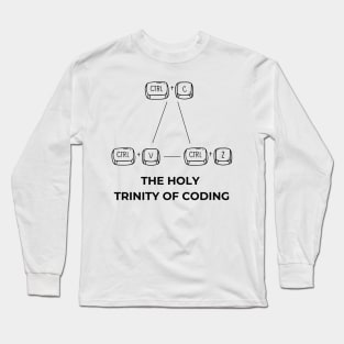 Coding Holy Trinity T-Shirt - Programmer Humor Long Sleeve T-Shirt